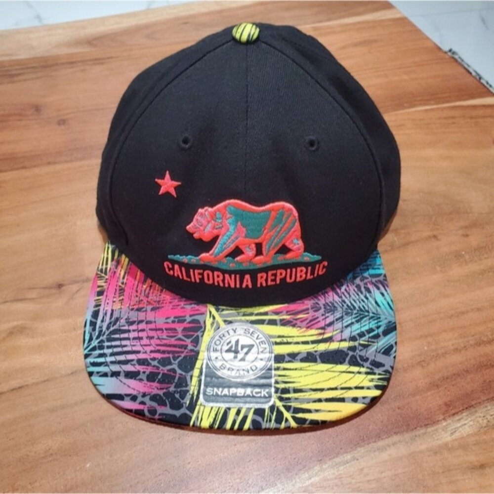 CALIFORNIA REPUBLIC- Limited Ed. 47 Brand Snapback Black/Multi-Coloured/Neon Cap